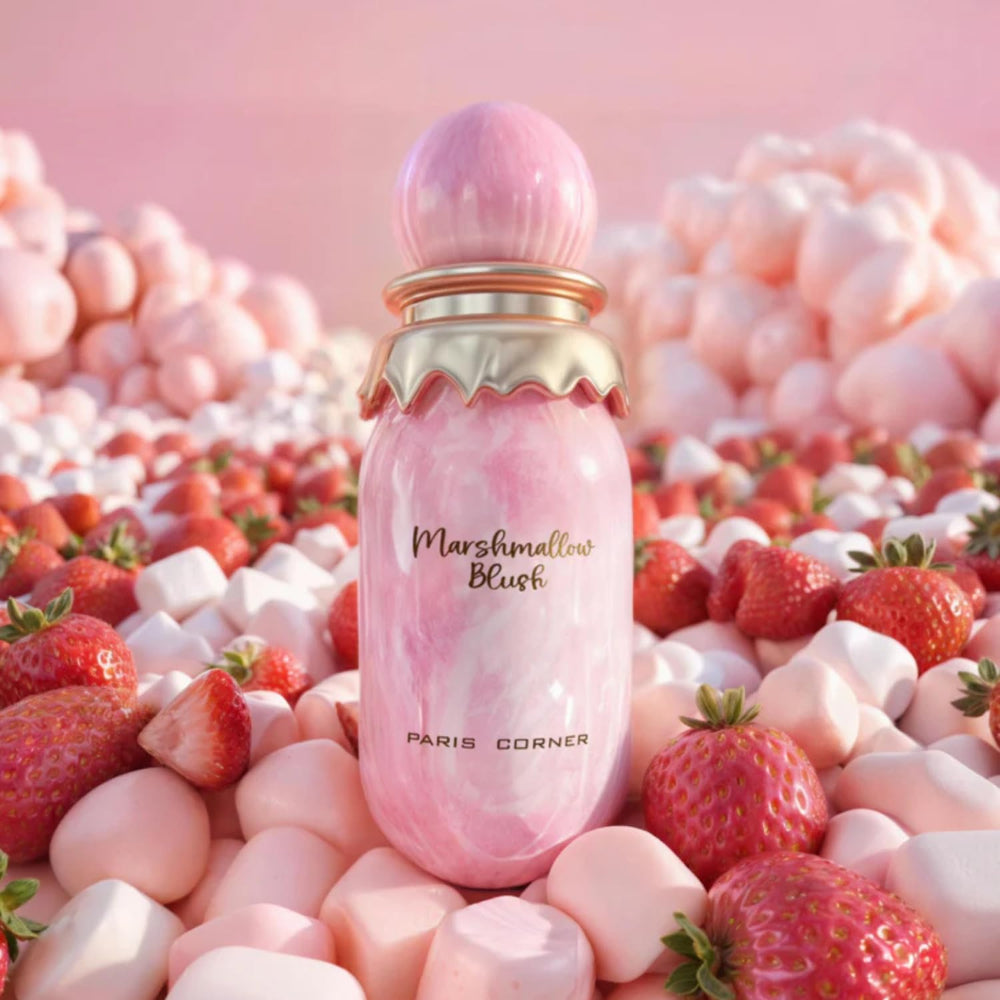 Paris Corner | Marshmallow Blush EDP | A Unique Gourmand Marshmallow Strawberry Perfume for Women | Long-Lasting Sweet Scent Fragrance for Daily Use (3.4 Fl Oz)