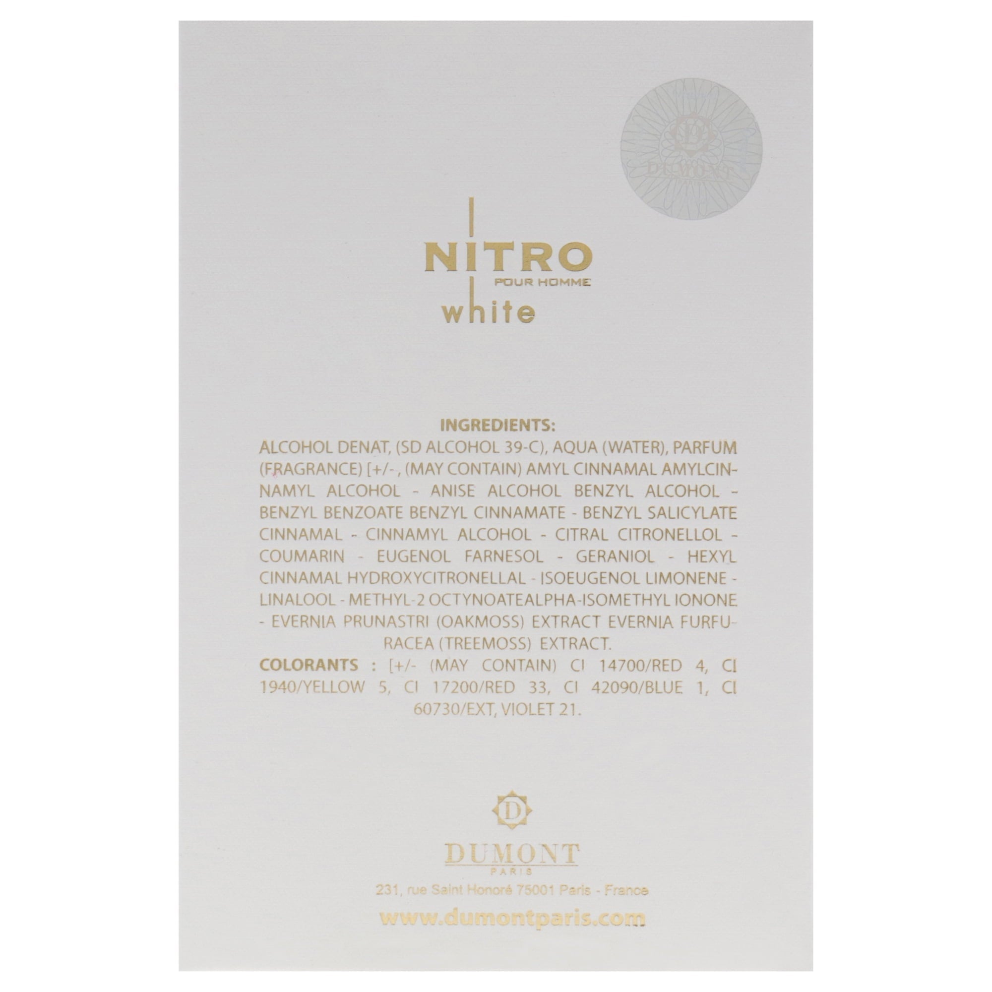 Dumont Paris Nitro White Pour Homme Eau de Parfum 3.4 oz product image 3